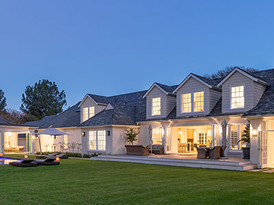 The villa at night