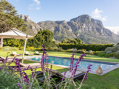 Flowers around pool